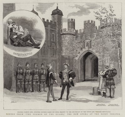 Scenes from The Yeomen of the Guard, the New Opera at the Savoy Theatre by Robert Barnes